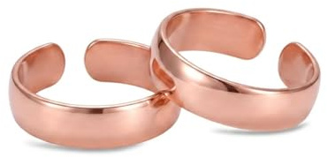 BioMag Anillo de cobre puro 100% puro para hombre y mujer, paquete de 2 (anillos de cobre), cobre macizo sin recubrimiento, hecho a mano, diseño abierto ajustable