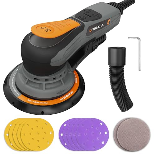 levigatrice rotorbitale 150 mm, brushless, corsa 5,0 mm, 350 W, 6 regimi (4000-10000 rpm), aspirazione polvere, disco 150 mm incl. Rotorbitale: levigatrice orbitale per legno