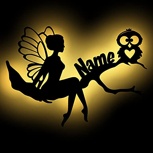 Eulendesign Wandtattoo 3d Led nachttischlampe Wand-Lampe Eulen-Treffen, Geschenk mit Personalisierung für Erwachsene Mann Frau Opa Kind Mädchen Junge