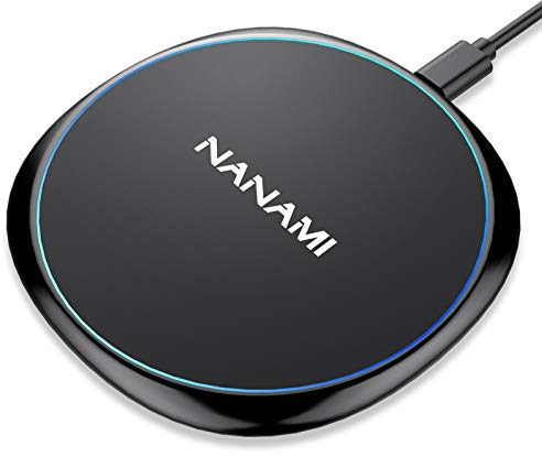 NANAMI Wireless Charger Pad, 10W Qi Induktive Ladestation für Samsung Galaxy S24 S23 S22 S21 S20 Note 20, Schnelles kabelloses Ladegerät Ladepad für iPhone 16 15 14 13 12 11 XS Max XR X 8 Plus AirPods