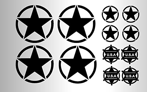 US Army Star Military Militari Amerika Stern Auto Aufkleber Retro Sticker (91/4) (dunkelgrau matt)