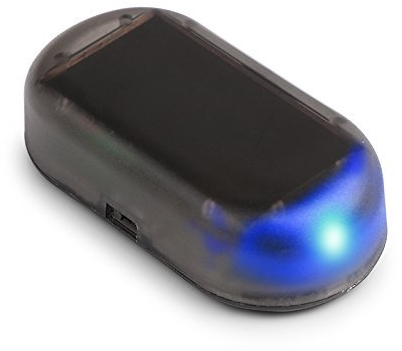 Onerbuy 1 Luz LED de alarma azul, Solar y luz, Simula alarma de coche, Protección antirrobo, Compatible con coche, moto, caravana, barco, camión, casa