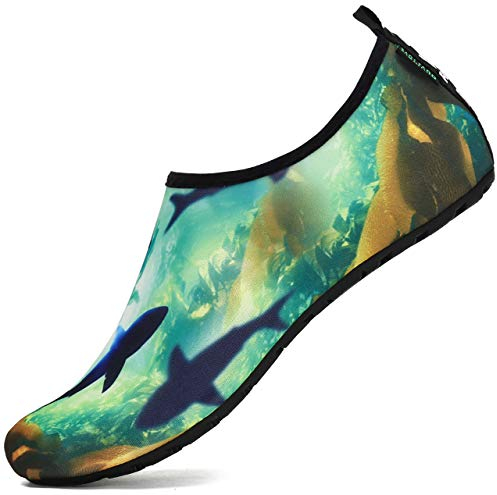 SAGUARO Chaussures Aquatiques Homme Femme Chaussures de Plage Léger Chaussons Sport Vert 40/41 EU