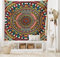 ABAKUHAUS Stammes Wandteppich, Afrikanische ethnische Farbe Kunst, Wohnzimmer Schlafzimmer Heim Seidiges Satin Wandteppich, 200 x 150 cm, Senf und Rubin
