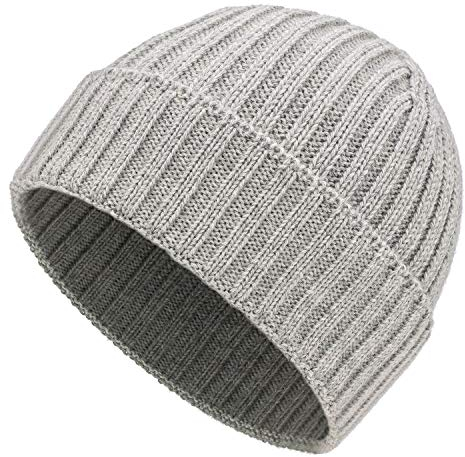 HANSA-FARM | Weiche Damen & Herren Alpaka Mütze aus 100% Alpaka Wolle in +14 Farben - Hochwertige Winter Strickmütze/Beanie Wollmütze - Silbergrau (Hell-Grau)