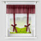Heichkell Voile Halbtransparent Raffrollo Raffgardine mit Tunnelzug Doppelte Spitze Scheibengardine Raffung durch Bändchen Rot B×H 120×140cm