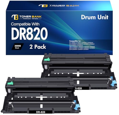 DR820 DR-820 Drum Unit DR 820 HL-L6200DW Compatible for Brother DR820 for HL-L6200DW Drum Unit MFC-L5850DW MFC-L5900DW MFC-L5700DW HL-L5200DW HLL6200DW L6200DW L5200DWT Printer 2 Pack