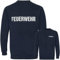 PACOTEX Feuerwehr Premium Sweatshirt Herren 220g/m² Workwear Qualität mit beidseitigem, reflektierenden Aufdruck (Marineblau, L)