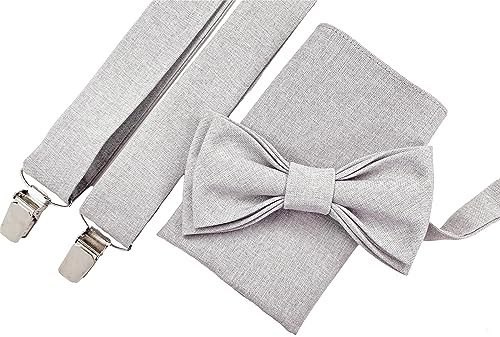 Hellgrau Accessoires: Fliege, Hosenträger, Einstecktuch