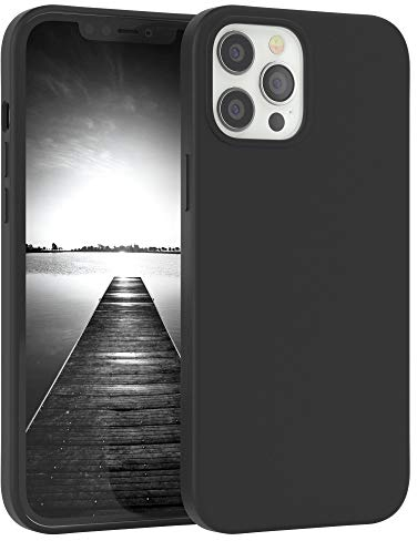 EAZY CASE - Silikon Hülle für iPhone 12 Pro Max Hülle weich stoßfeste Schutzhülle mit Kameraschutz Handyhülle iPhone 12 Pro Max Silikonhülle Dünn mit Premium Schutz TPU Cover Phone Case in Schwarz