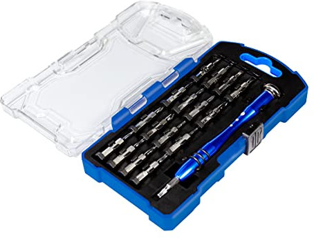 LogiLink WZ0056 - Schraubendreher-Set mit aufsteckbaren Bits, 18-teilig, Blau/Silber