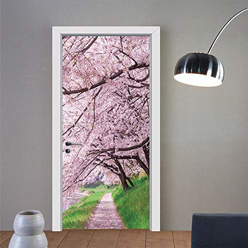 YQLKD 3D Autocollant Mural Porte Fleurs De Cerisier Photo Murale Stickers Muraux Stickers Muraux