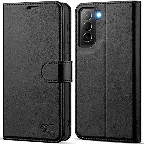 OCASE Coque Samsung Galaxy S21 FE, Antichoc TPU Housse Samsung S21 FE Cuir PU Portefeuille Etui [RFID Blocage] [Fentes pour Cartes] [Béquille] Coque pour Galaxy S21 FE(6,4 Pouces) - Noir