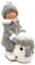 DARO DEKO Winterkind Junge mit LED Schneemann 27cm Dekofigur Weihnachtsdeko
