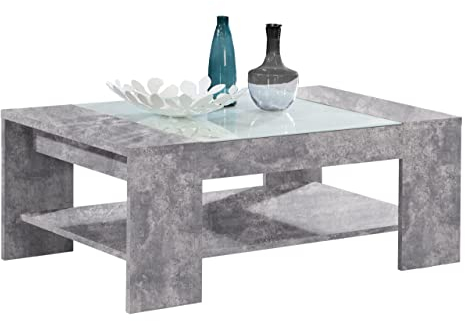 Newroom Couchtisch Betonoptik Lichtgrau Wohnzimmertisch Modern - 120x45x71 cm (BxHxT) - Sofatisch Ablagetisch Tisch - [Imola.Two] Wohnzimmer Wohnstube Büro