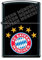 Original Zippo Feuerzeug FC Bayern München schwarz matt Druck NEU 5 Stern - Sturmfeuerzeug Lighter FCB Fan