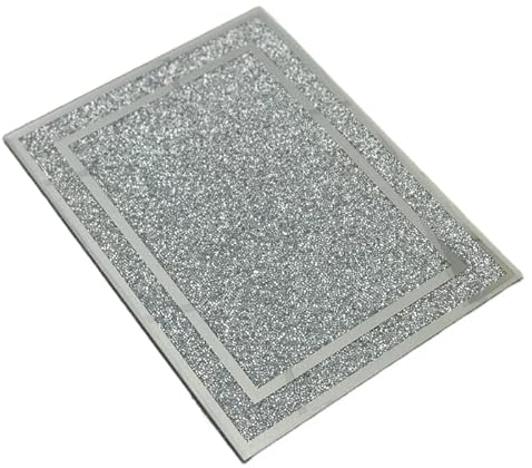 Signature Crystal Crushed Diamond Silver Crystal Chopping Board Glass Worktop Saver Cutting Board Placemat Toughened Glass Crystal Kitchen Worktop Saver 30x40cm (11.8x15.75 inch), (Silver)