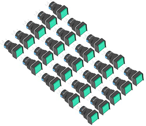 Pulsador cuadrado ignífugo 220V 5A 25ST Pulsador pequeño con luz para domótica