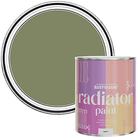 Rust-Oleum Green Radiator Paint in Matt Finish - Familiar Ground 750ml