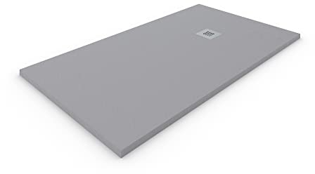 Piatto doccia in marmoresina extra piatto ALLSTONE - Tutte le taglie - 6 colori - Valvola e griglia regalo -70X70 CM Grigio Cemento Ral. 7037