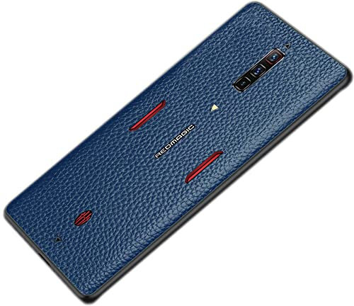 SNOWtreeAA Handyhülle aus Leder für das Gaming-Handy Nubia Red Magic 6/6S/6S Pro/6 Pro 5G. Tragbare bruchsichere Telefon Fall für Red Magic 6S / Red Magic 6 Pro Hülle/Handyhülle -Blau
