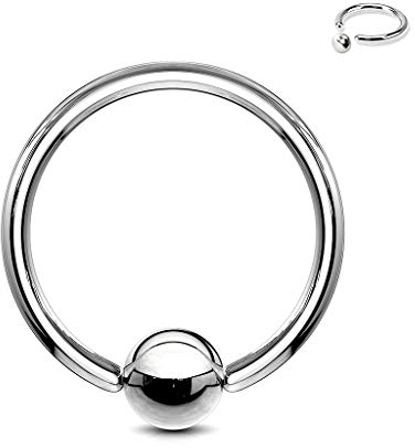 Pain-is-Art Klemmkugelring 2,0-10,0 mm 316L Chirurgenstahl Piercing BCR - GRÖßENWAHL - Ball Closure Ring (Dicke: 2,5 mm | Innendurchmesser: 22 mm)