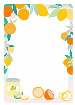 Affiche Mémo - A4 21 cm x 29,7 cm - Pense-bête Magnétique et Effaçable - Agrumes