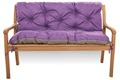 Sitzkissen für Hollywoodschaukel - Sitzbank mit Rückenlehne - Gartenschaukel Kissen - Bankkissen Outdoor (160 x 60 x 50, Violett)