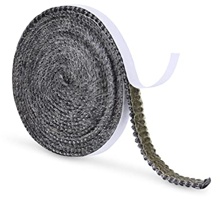 SAVITA Cinta de Sellado para Chimenea, 3m x 10x3mm Autoadhesivo Impregnado de Grafito Junta de Sellado de Cuerda de Fibra de Vidrio Junta de Puerta de Estufa de Leña para Chimeneas (Gris)