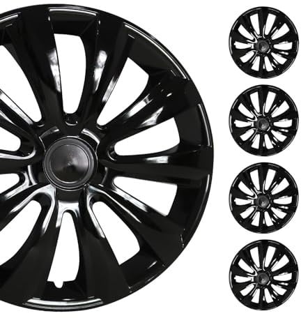 OMAC 4X Radkappen Radzierblenden Radblenden Radkappensatz für Auto 16 Zoll Schwarz