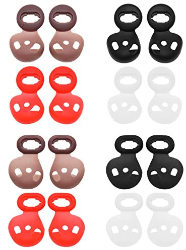 Create idea 8 Pairs Ear Tips Compatible with Samsung Galaxy Buds Live Earphones Anti-Slip Silicone Earbud Cover (Black White Brown Red 4 Pairs Size L & 4 Pairs Size S)