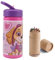 OM SUPPLIES Girl Reusable Sipper Water Bottle Drink Bottle with built-in handle for Easy Carry School Lunch Kids Childrens 410ml (Girl)