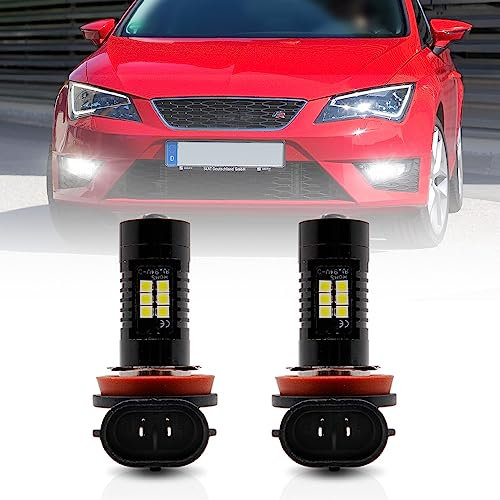 NSLUMO Par de faros antiniebla H8 LED CANBUS para SEAT LEON Mk3 5F SC ST 2013-sin ERROR 2x xenón blanco H8 H11 bombilla LED antiniebla luz de conducción