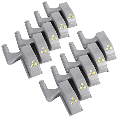 10 UNIDS Bisagra Led Sensor de Luz Bisagra Universal Luces Led para Armario Armario Cocina Gabinete Luz Nocturna (blanco frío)