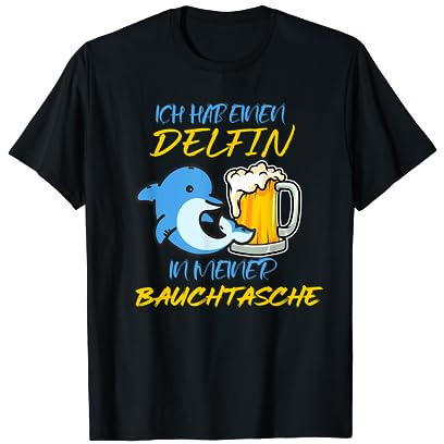 Delfin in meiner Bauchtasche Party Outfit Sommer Mallorca T-Shirt