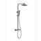 ENKI, ENZO SH0623 Gunmetal Black Shower Set 38 Degree Thermostatic Mixer Shower with Slim Overhead Rain and Handheld Shower, 1-Year Guarantee