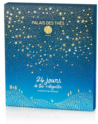 Palais des Thés - Tea Advent Calendar - Holiday Collection | 24 Premium French Delightful Tea Bags | Black, Green, Single Estate, Herbal & Rooibos Teas.
