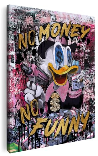 Artmazing | Dagobert Duck Bild Bunt | S-Art Modern | Coole Wandbilder Wohnzimmer | Deko XXL | Leinwand XXL