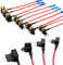 GUUZI Lot de 10 porte-fusibles ATO ATC ATM APM, 4 types, robinet à fusible supplémentaire pour voiture 12 V, standard, mini, micro2 et à profil bas, fusible à lame, extracteur de fusible pour voitures