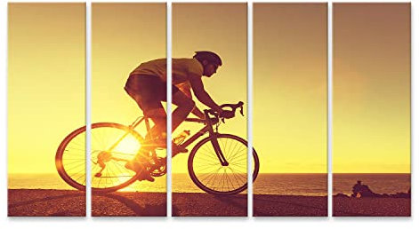 islandburner Prime Bild auf Leinwand Rennrad Radfahrer Mann Radfahren Sonnenuntergang Rennrad Radfahrer Man Bilder Wandbilder Poster