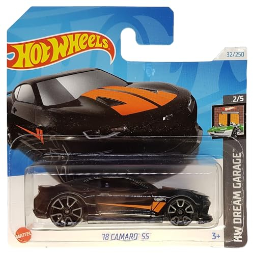 Hot Wheels - ´18 Camaro SS – HW Dream Garage 2/5 – HTB50 – Short Card – GM – Nero – Mattel 2024 – 1:64