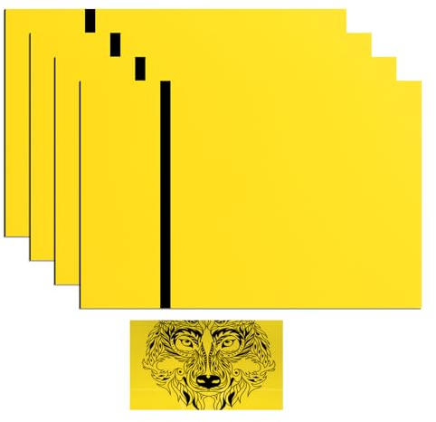 4 carteles acrílicos amarillos de 20 x 30 cm para grabado láser, placas de plástico personalizadas a medida para el hogar, oficina, tienda, panel amarillo con grabado en negro