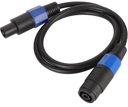 Plyisty Speakon Male to Female Speaker Connection Cable, DJ Speaker Cable, 1 Meter / 3.3ft, Audio Cord for Stage Monitors, House Speaker, Subwoofers