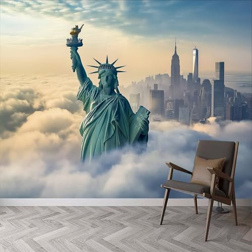 Générique Papier Peint Intissé Photo Mural Statue de la Liberté - Décoration Murale Toison pour Salon, Chambre à Coucher, Salle - Tableaux Tapisserie Photo - New York 250 x 175 cm