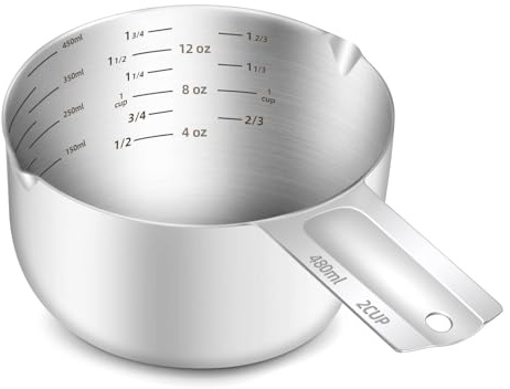 1PCS 2Cup (480ml, 16oz) Measuring Cup, Etched Inner Scale Measure Scoop