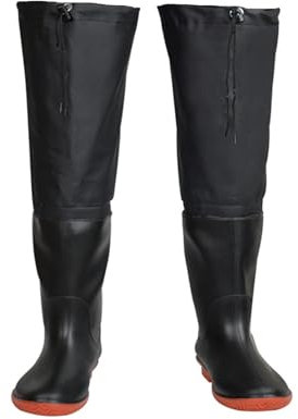 Stivali da Pescatore Hip Waders Spessi e Caldi per Uomo, Stivali da Pescatore Impermeabili Alti Fino al Ginocchio 60 cm, per Pesca e Caccia
