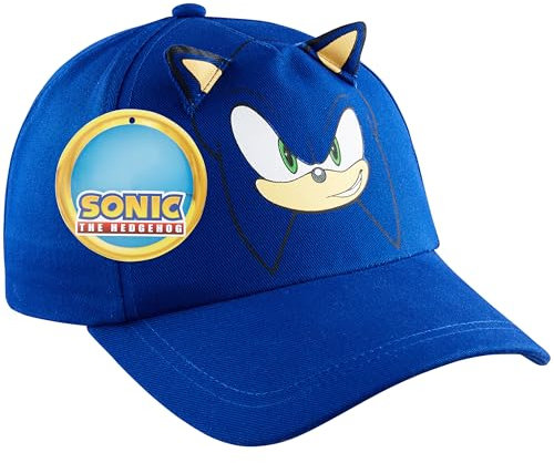 Sonic The Hedgehog Baseball Cap Kinder Jungen Shadow Knuckles Atmungsaktiv Basecap Sonnenhut Gamer Geschenke für Kinder (Blau Sonic)