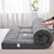 Japanische Futon-Matratze, Bodenmatratze, Klappmatratze, Tatami-Matratze, tragbare Camping-Matratze, leicht zu verstauen, atmungsaktiver Stoff für Couch-Matratze (grau, 180 x 200 cm)