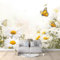 Papier Peint intissé Plantes Marguerites Papillons 300x210 cm Papier Peint Photo Panoramique, Poster Geant Mural Personnalisé 3D, pour Salon Cuisines Chambre Adulte Enfant Décor Murale