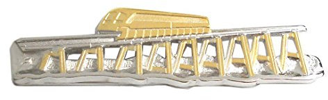 Krawattenklammer Transrapid Magnet Schwebebahn bicolor - teilvergoldet glänzend + Geschenkbox